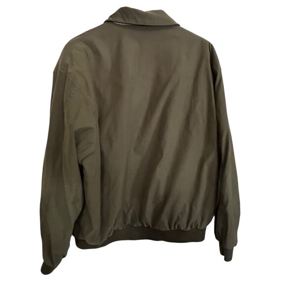 Hathaway XL Bomber Jacket Microfiber Olive Green Zip Up Classic Fit Outerwear - Picture 2 of 5